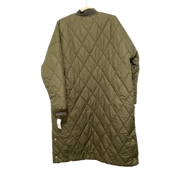 OVERSIZED Barbour $517 Re-Engineered Rhea Quilted Coat Olive Size 8 NEW - Picture 5 of 12